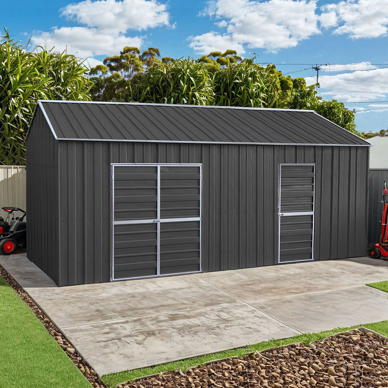 Workshop Shed 3.6m x 6m x 3m Side Double Door + PA door EXTRA High 4 Frames