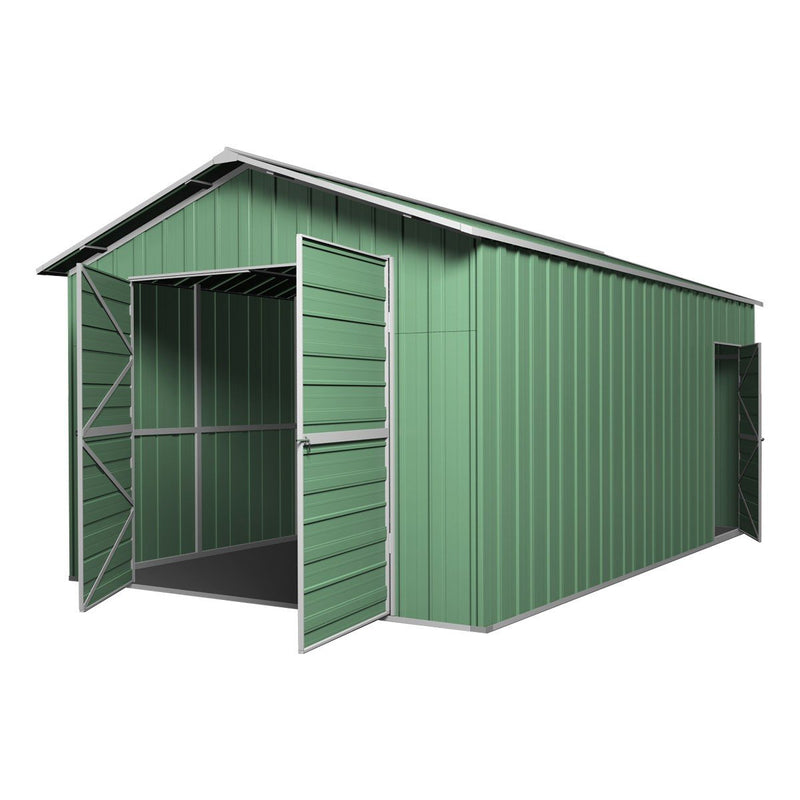 Garage Shed 7.6m x 3.6m x 3m Double Barn Door Gable Workshop Extra High 5 Frames