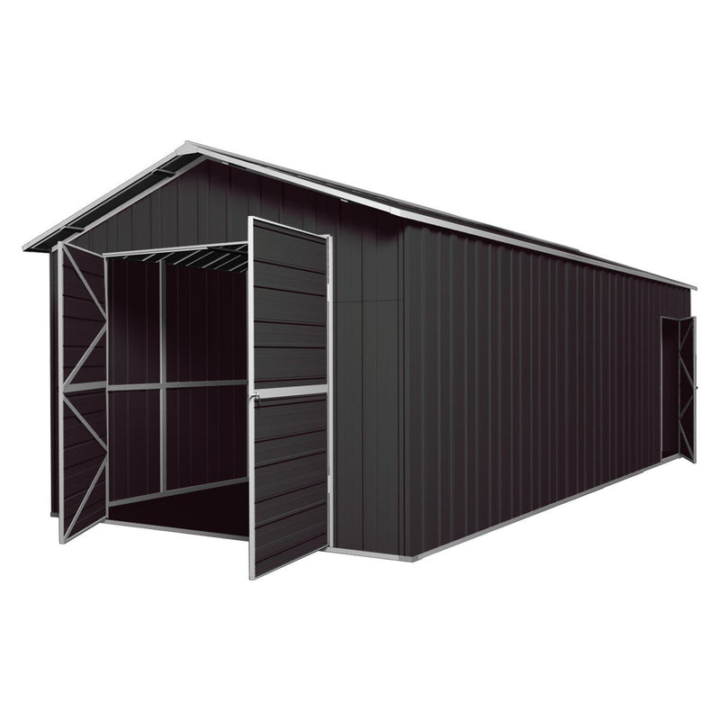 Garage Shed 7.6m x 3.6m x 3m Double Barn Door Gable Workshop Extra High 5 Frames