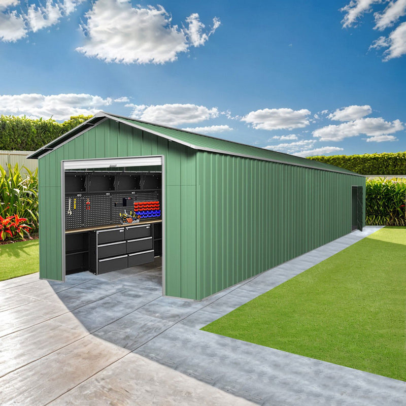 Roller Door Garage Shed 9.1m x 3.6m x 3m (Gable) Workshop