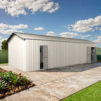Garage Workshop Shed 9.12m x 3.6m x 3m Side Double Doors + PA doors 6 Frames Design