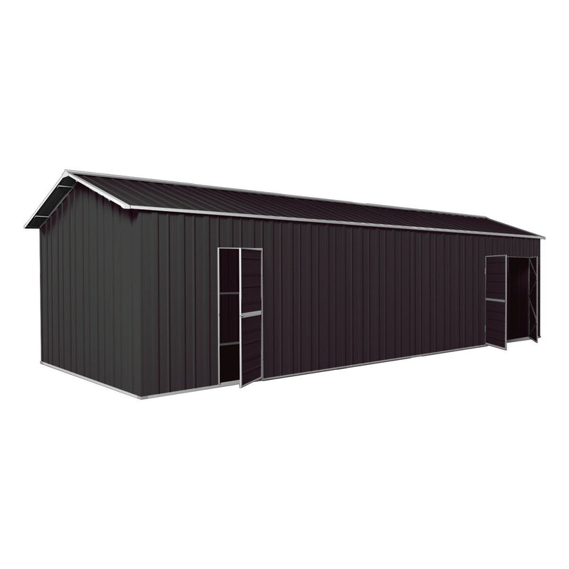 Garage Workshop Shed 9.12m x 3.6m x 3m Side Double Doors + PA doors 6 Frames Design