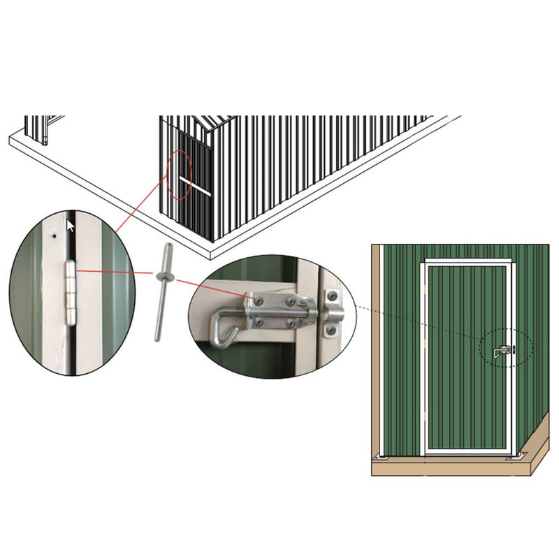 Garage Shed 7.21m x 4.17m x 3.24m Barn Door Workshop + Side PA Door with 4 Frames EXTRA High