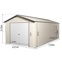 Garage Shed 7.21m x 4.17m x 3.24m with Roller Door