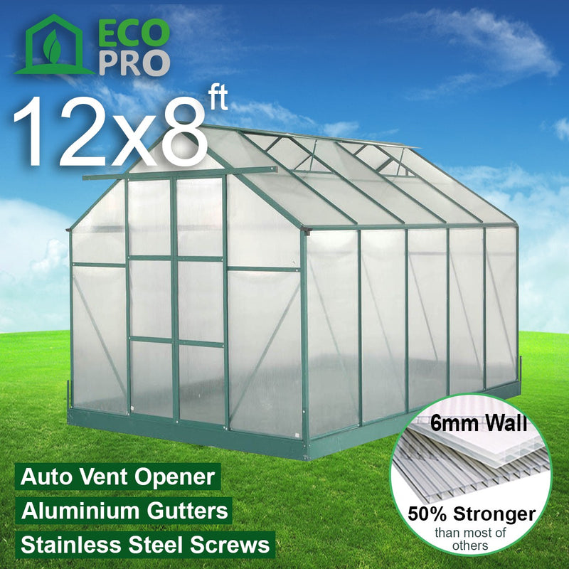 EcoPro 6mm 10-36ft Long x 8ft Wide Greenhouse