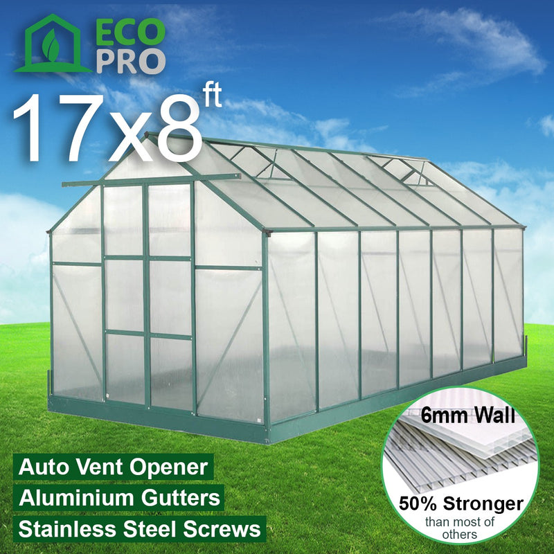 EcoPro 6mm 10-36ft Long x 8ft Wide Greenhouse
