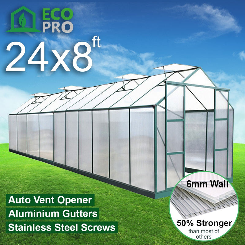 EcoPro 6mm 10-36ft Long x 8ft Wide Greenhouse
