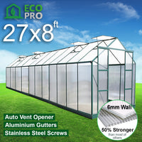EcoPro 6mm 10-36ft Long x 8ft Wide Greenhouse