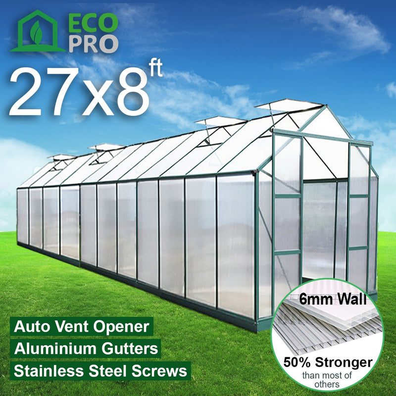 EcoPro 6mm 10-36ft Long x 8ft Wide Greenhouse