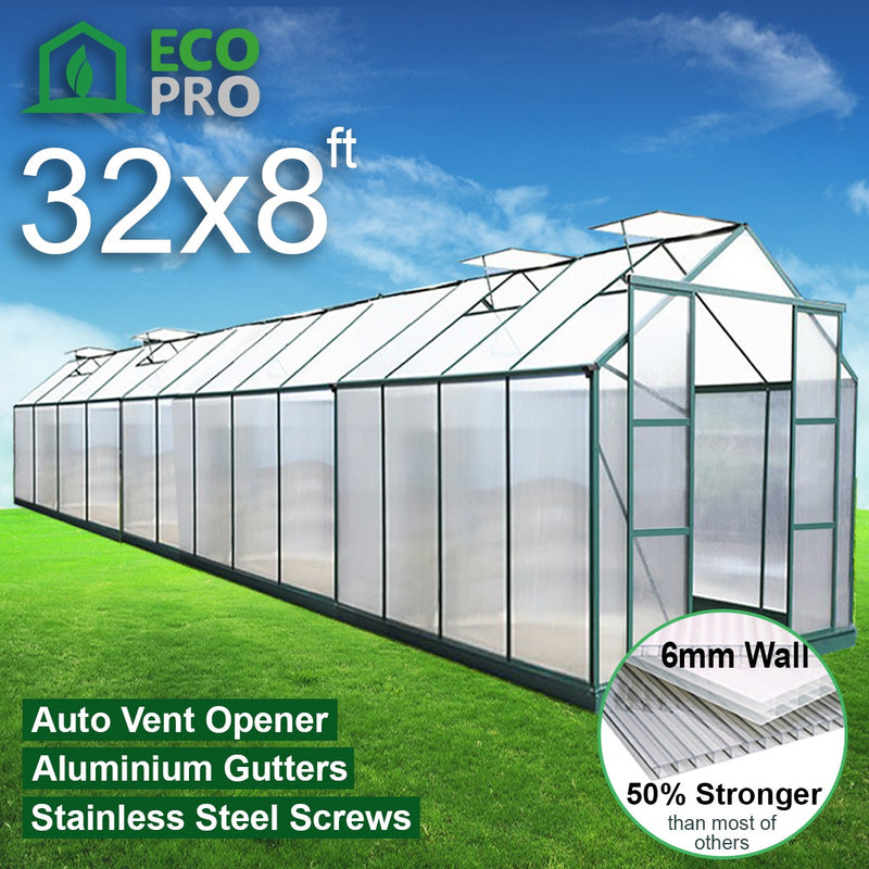 EcoPro 6mm 10-36ft Long x 8ft Wide Greenhouse