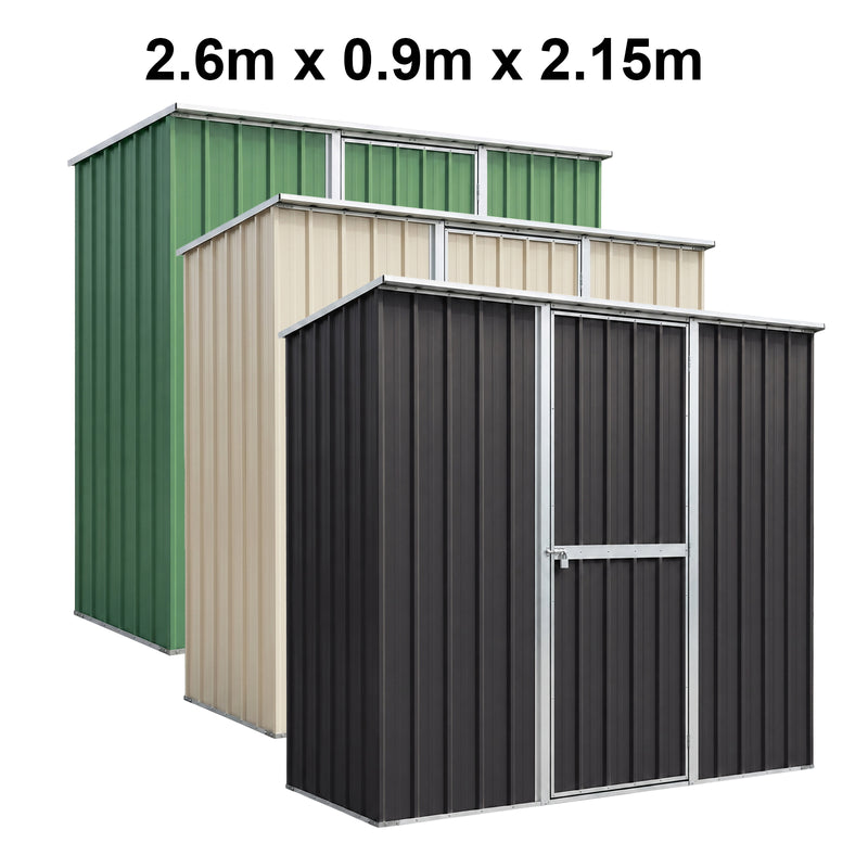 Garden Shed 2.6m x 0.9m x 2.15m