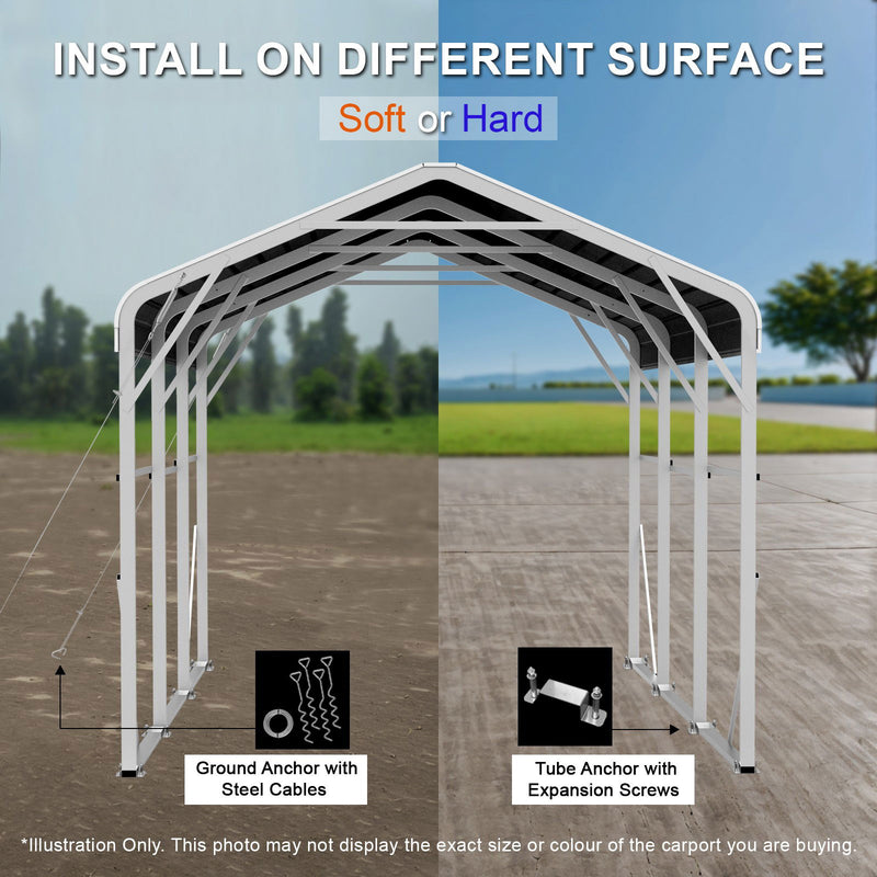Double Carport 6m x 13.53m x 4.14m Backyard Portable Vehicle & Boat Shelter with Wrapped Roof