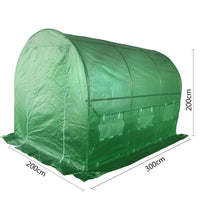 Greenhouse EcoFresh Walk in Greenhouses 3m x 2m x 2m Strong Galvanised Frame