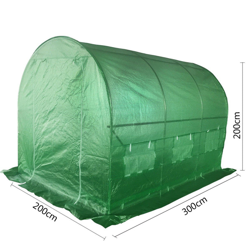 Greenhouse EcoFresh Walk in Greenhouses 3m x 2m x 2m Strong Galvanised Frame