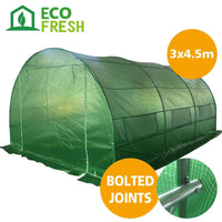 Greenhouse EcoFresh Walk in Greenhouses 4.5m x 3m x 2m Strong Galvanised Frame