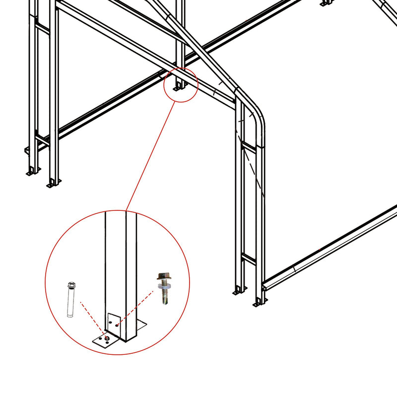 Workshop Shed 3.6m x 6m x 3m Side Double Door + PA door EXTRA High 4 Frames