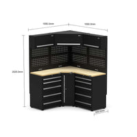 UltraTools 1550/1550mm x 550mm x 2025mm Classic Modular Garage & Workshop Storage Corner Cabinet System