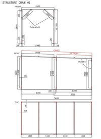 Vehicle Shelter 2.6m x 6m x 2.8m Steel Carport