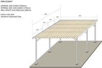 Vehicle Shelter 3.5m x 6m x 2.8m Steel Carport