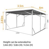 Vehicle Shelter 3.5m x 6m x 2.8m Steel Carport