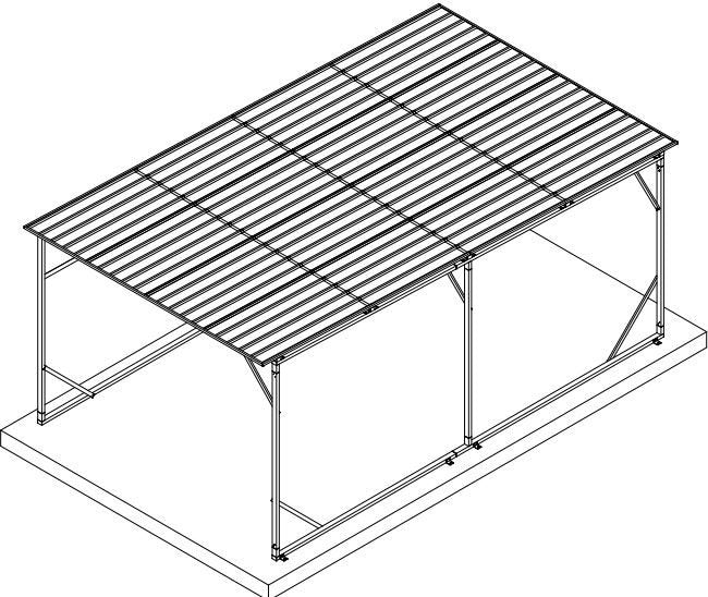 Vehicle Shelter 3.5m x 6m x 2.8m Steel Carport
