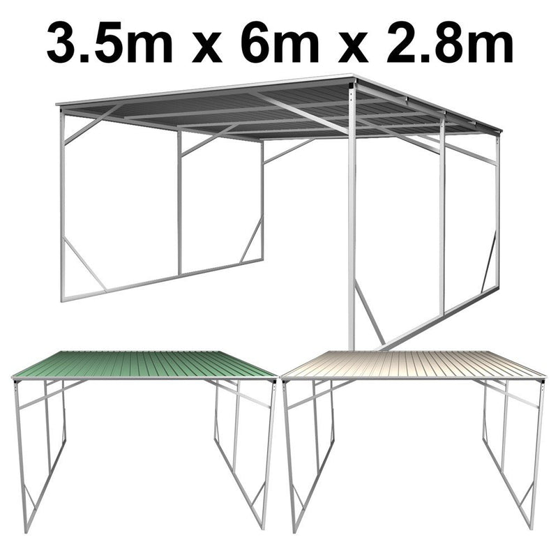 Vehicle Shelter 3.5m x 6m x 2.8m Steel Carport