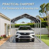 Single Carport 3.4m x 13.53m x 3.27m Backyard Portable Vehicle & Boat Shelter with Wrapped Roof