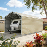 Single Carport 3.4m Wide x 7.53m Long with Enclosed Side Walls