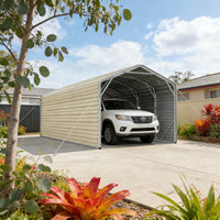 Single Carport 3.4m Wide x 9.03m Long with Enclosed Side Walls