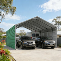 Double Carport 6m Wide x 10.53m Long with Enclosed Side Walls
