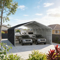 Double Carport 6m Wide x 12.03m Long with Enclosed Side Walls