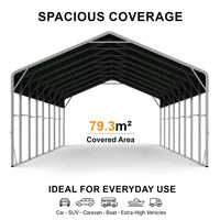Double Carport 6m x 13.53m x 4.14m Backyard Portable Vehicle & Boat Shelter with Wrapped Roof