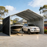 Double Carport 6m Wide x 7.53m Long with Enclosed Side Walls