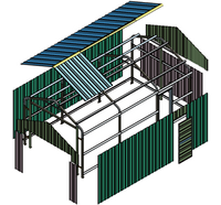 Garage Shed 7.21m x 4.17m x 3.24m Barn Door Workshop + Side PA Door with 4 Frames EXTRA High