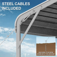 Double Carport 6m x 6.03m x 4.14m Backyard Portable Vehicle & Boat Shelter with Wrapped Roof
