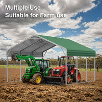 Double Carport 6m x 7.53m x 4.14m Backyard Portable Vehicle & Boat Shelter with Wrapped Roof