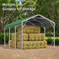 Single Carport 3.4m x 6.03m x 3.27m Backyard Portable Vehicle & Boat Shelter with Wrapped Roof