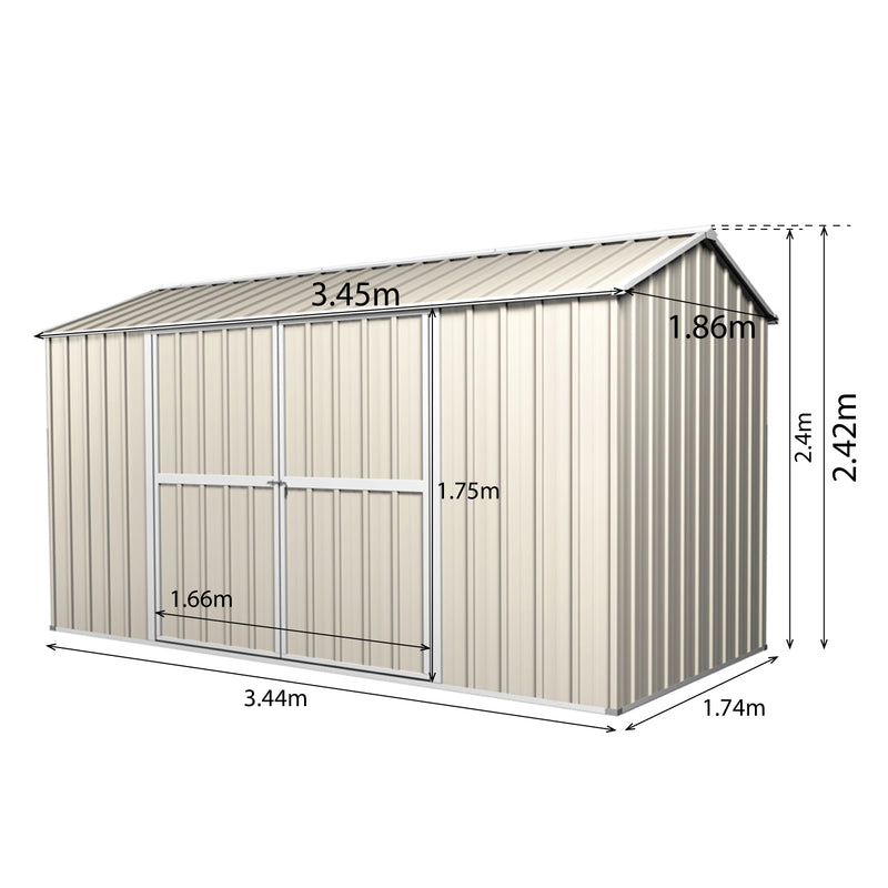 Garden Shed 3.45m x 1.75m x 2.4m Gable Roof