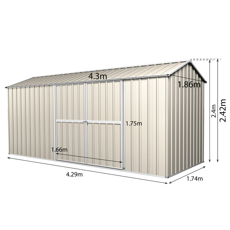 Garden Shed 4.30m x 1.75m x 2.4m