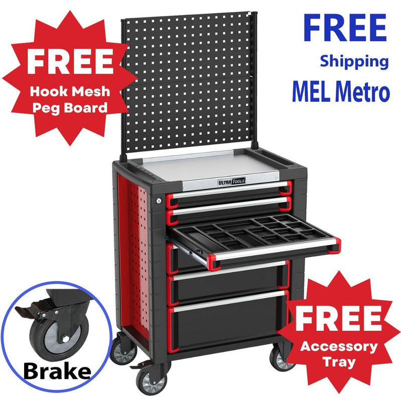 UltraTools Tool Chest 6 Drawer Stainless Steel Worktop Roller Cabinet