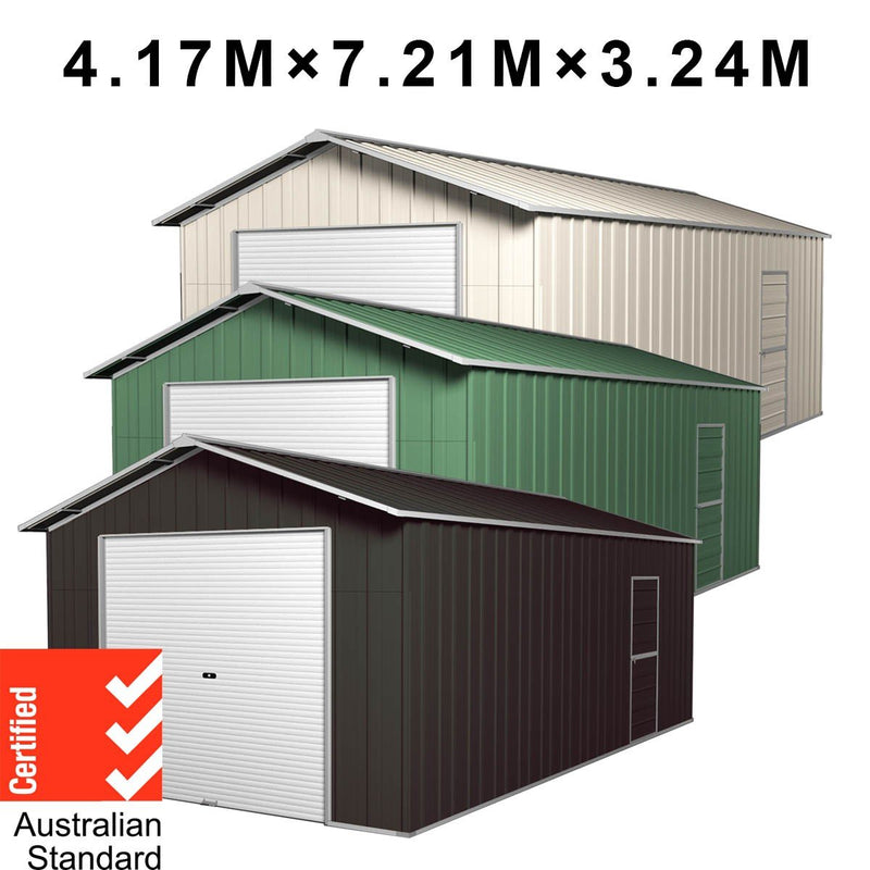 Garage Shed 7.21m x 4.17m x 3.24m with Roller Door