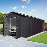 Garage Shed 7.6m x 3.6m x 3m Double Barn Door Gable Workshop Extra High 5 Frames